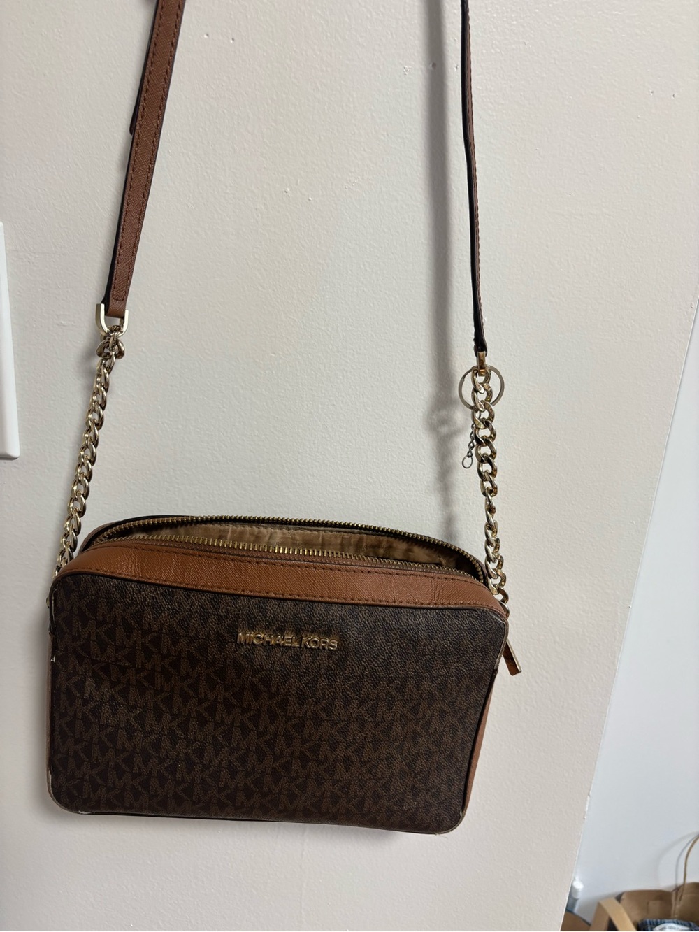Michael Kors Brown/Tan Signature Crossbody Bag